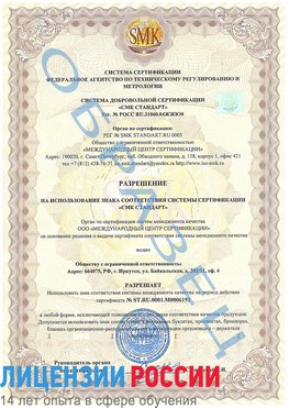 Образец разрешение Нарьян-Мар Сертификат ISO 50001